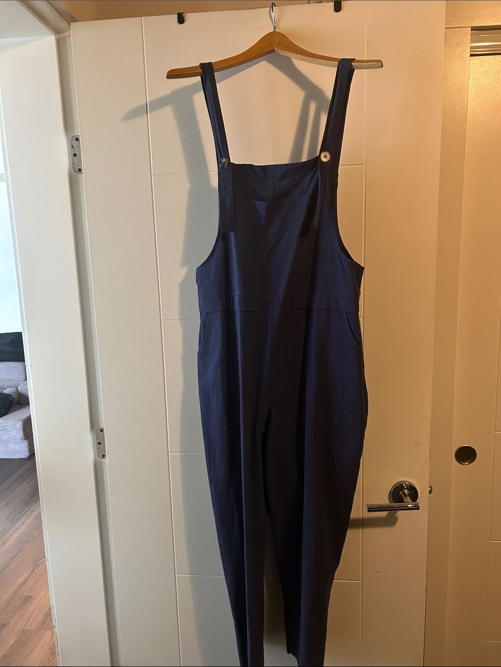Navy Blue Utility-Style Overalls Jumpsuit